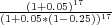 ----(1+0.05)17---
(1+0.05*(1-0.25))17