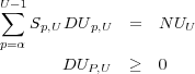 U?-1 Sp,U DU p,U = NUU p=? DUP,U ? 0